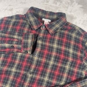 Carbon 2 Cobalt Upper Echelon Flannel Red Plaid Button Shirt Men's L